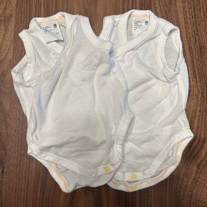 Baby Cotton Mesh Sleeveless Bodysuit (Open Front)
